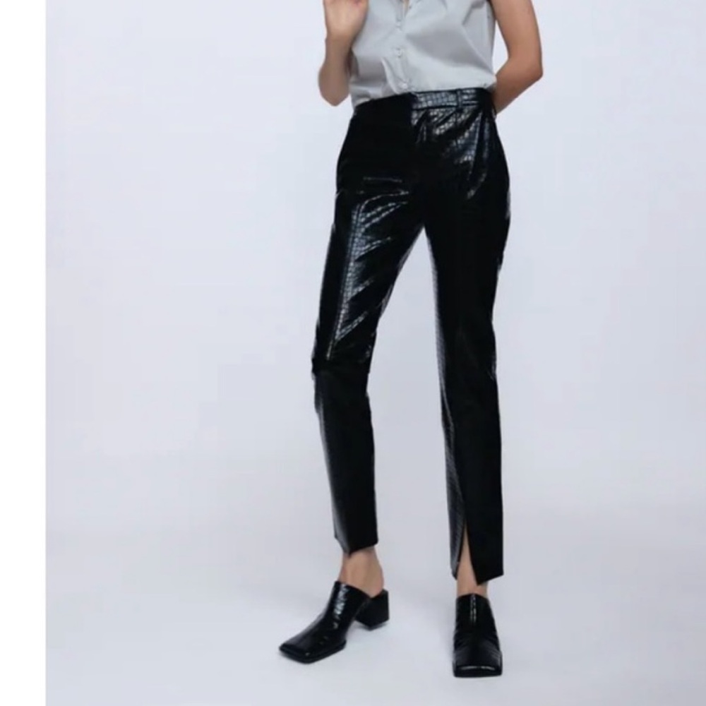 Zara croc split hem pants